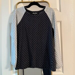 Coldwater Creek Black and White Polka Dot Top